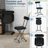 Black outdoor folding chair set showcasing portable design and ergonomic backrest, ideal for yard and patio use.