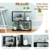 24-inch black 3-tier geometric bookshelf with ample storage, featuring a smooth surface and space-saving design for.