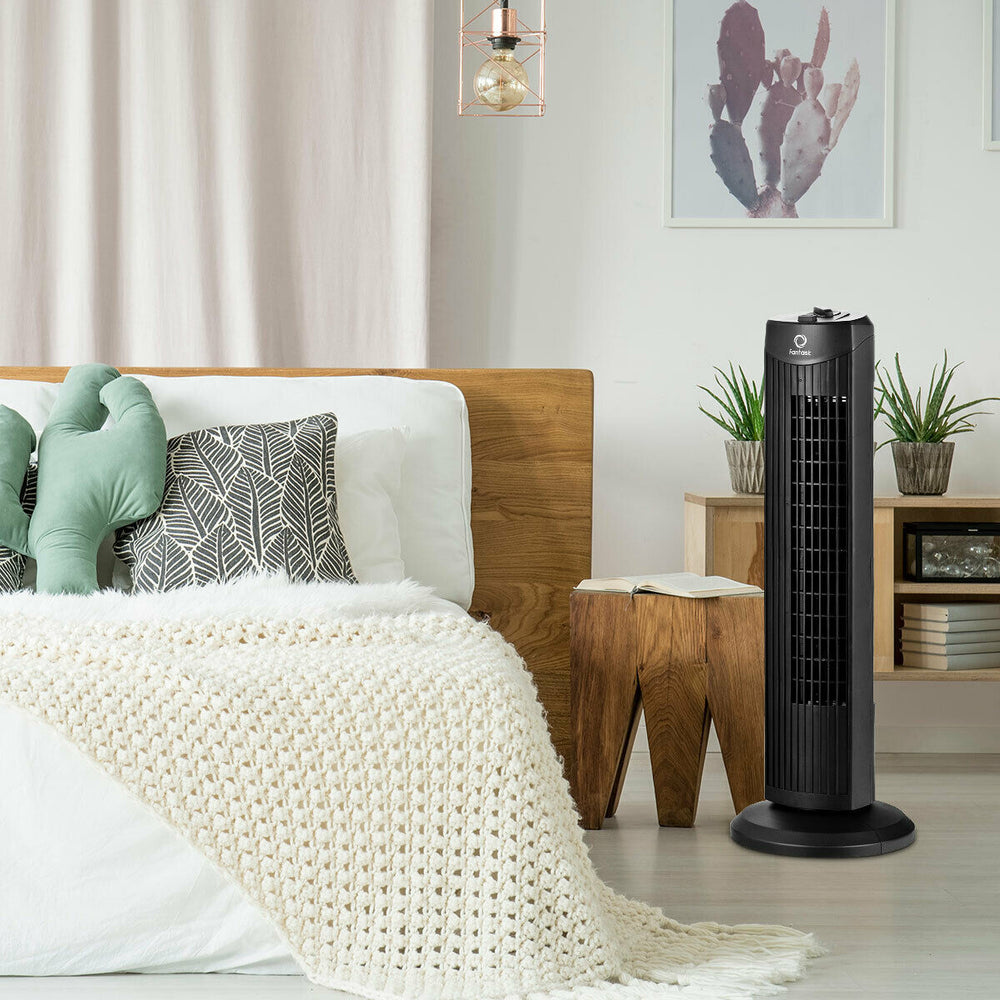 Fantask 35W 28 Inch Quiet Bladeless Oscillating Tower Fan-Black - Gallery View 1 of 10