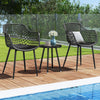 3 Piece Patio Chair Set with PP Seat and Tabletop for Porch-Black - Gallery View 1 of 9