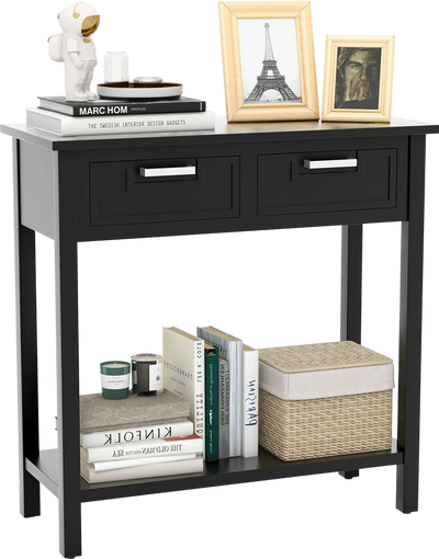 Costway Narrow Console Table w/ Drawers Open Shelf 65473902 New