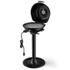 Portable electric BBQ grill with a sturdy base and anti-scalding handle, perfect for tailgating and outdoor events.