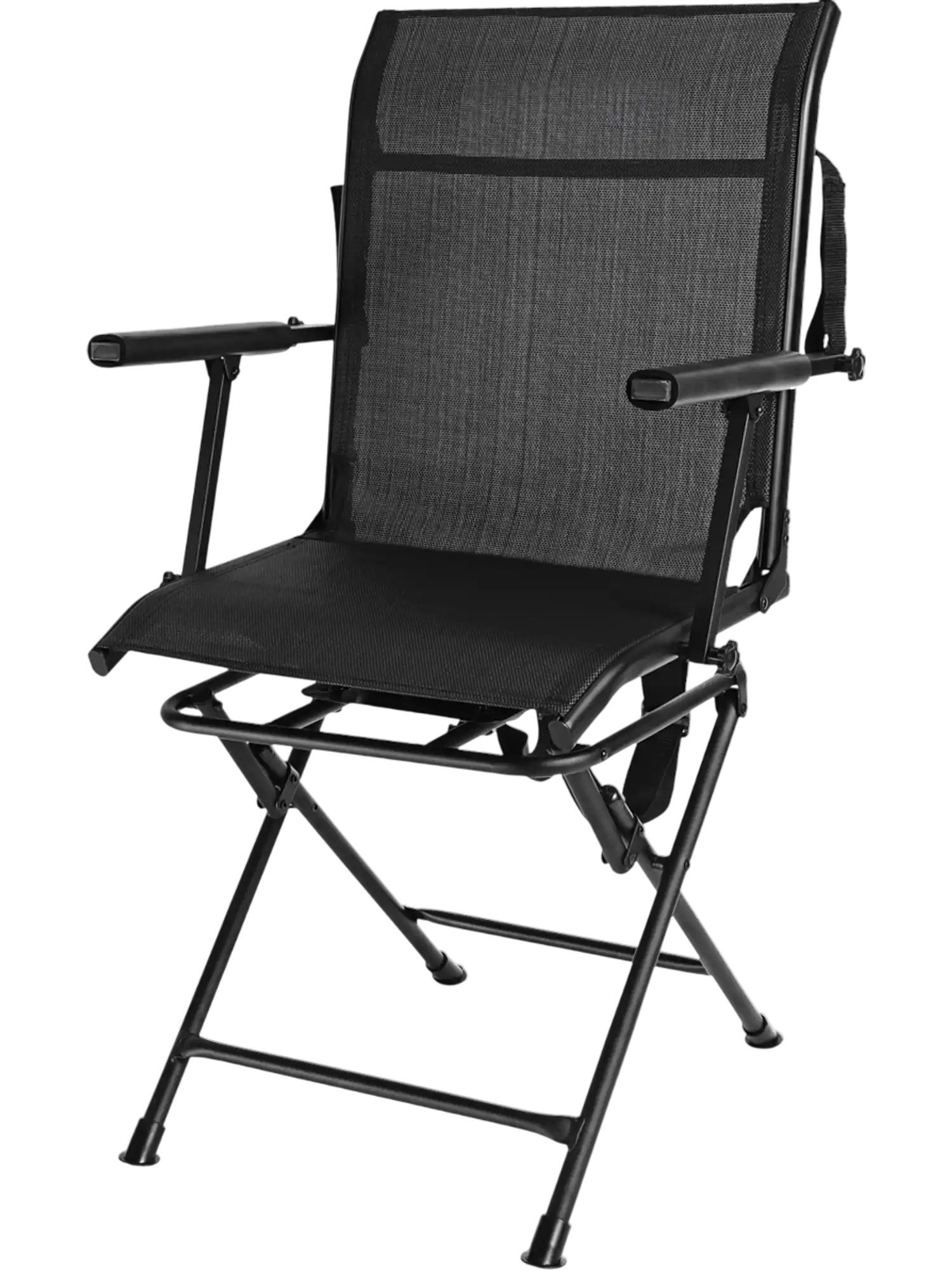Costway Foldable Swivel Patio Camping Chair Mesh Back Armrest 98520743 New