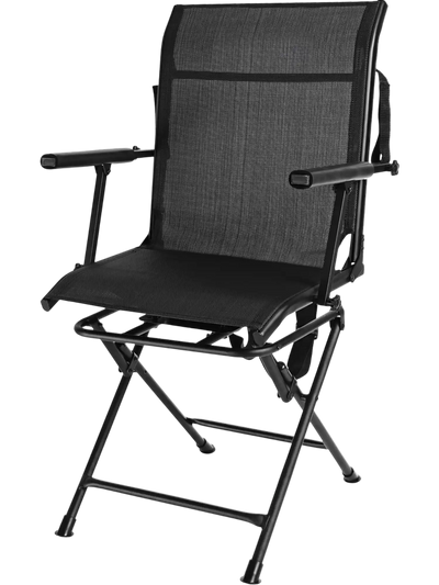 Costway Foldable Swivel Patio Camping Chair Mesh Back Armrest 98520743 New