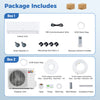Indoor and outdoor units of the Blast Pro Series 9000 BTU mini split air conditioner with installation accessories.
