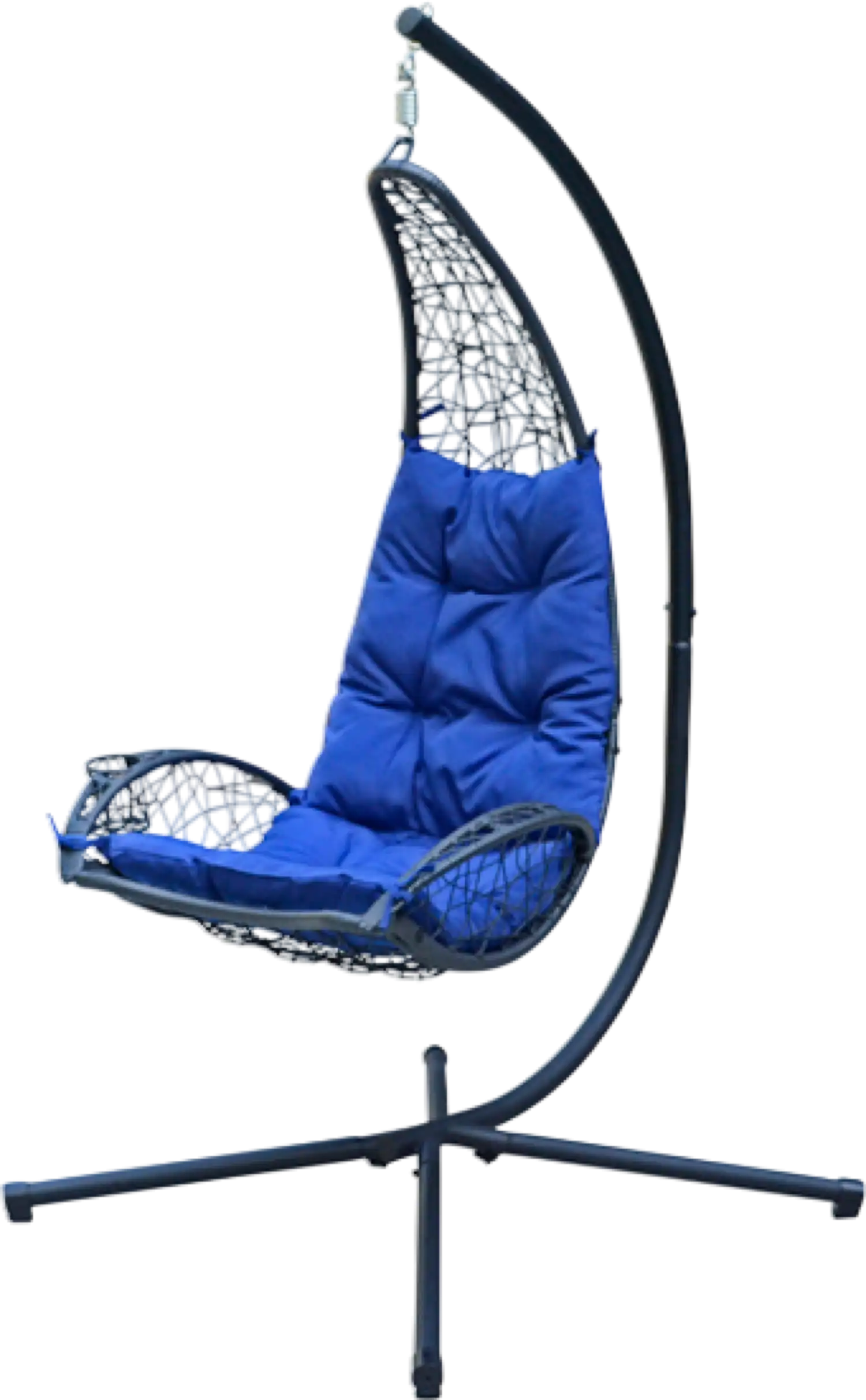 Algoma Cushioned Rattan Wicker Hanging Chair with Stand 6.5 ft New
