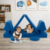 10-Piece Kids Play Couch Sofa with Portable Handle-Blue - Gallery View 1 of 10