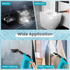 1400W handheld steam cleaner in blue with 14-piece accessory kit, ideal for deep cleaning kitchen and bathroom surfaces.