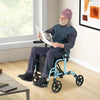 Folding Rollator Walker with Seat and Wheels Supports up to 300 lbs-Navy - Gallery View 1 of 10