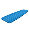 Blue 3-inch thick inflatable camping sleeping pad, waterproof and durable, perfect for hiking and outdoor adventures.