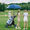 Folding 3 Wheels Golf Push Cart with Bag Scoreboard Adjustable Handle-Blue - Gallery View 1 of 10