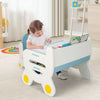 Kids Drawing Table and Chair Set with Watercolor Pens and Blackboard Eraser-Blue - Gallery View 1 of 10