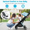 Lightweight blue baby stroller with aluminum frame, multi-position recline, and one-hand folding design for easy.