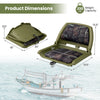 Folding low back boat chair in green with marine-grade PVC, featuring ergonomic design and 330 lbs weight capacity.