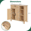 Boho buffet sideboard storage cabinet with rattan woven doors and adjustable shelf, ideal for versatile home storage.