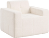 Boneless single sofa chair in soft terry cloth features grid stitching, deep seating, and widened armrests for ultimate comfort.