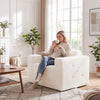 Boneless single sofa chair in soft terry cloth offers deep seating and modern grid stitching for ultimate relaxation.