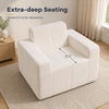Boneless single sofa chair with extra-deep seating and soft terry cloth for ultimate comfort and relaxation.