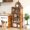 Bamboo bookcase showcasing a natural finish, with ample space for crafts and decor, perfect for a study or living room.