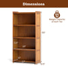 4-tier bamboo bookcase with doors, featuring a natural finish, ample storage, and a sturdy design for living room use.