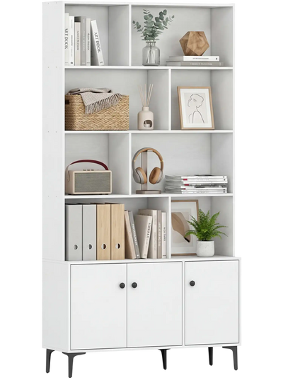 Costway Bookshelf 3 Doors Home Office 25736192 New