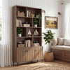 Bookshelf with 3 Doors and 2 Anti-Tipping Kits for Home Office-Walnut - Gallery View 1 of 10