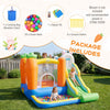 Bounce house for kids with climbing wall, slide, and ball pit, made of durable 420D oxford cloth for backyard fun.