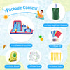 Inflatable water slide with dual slides, 3 water cannons, and 950W blower for outdoor summer fun.