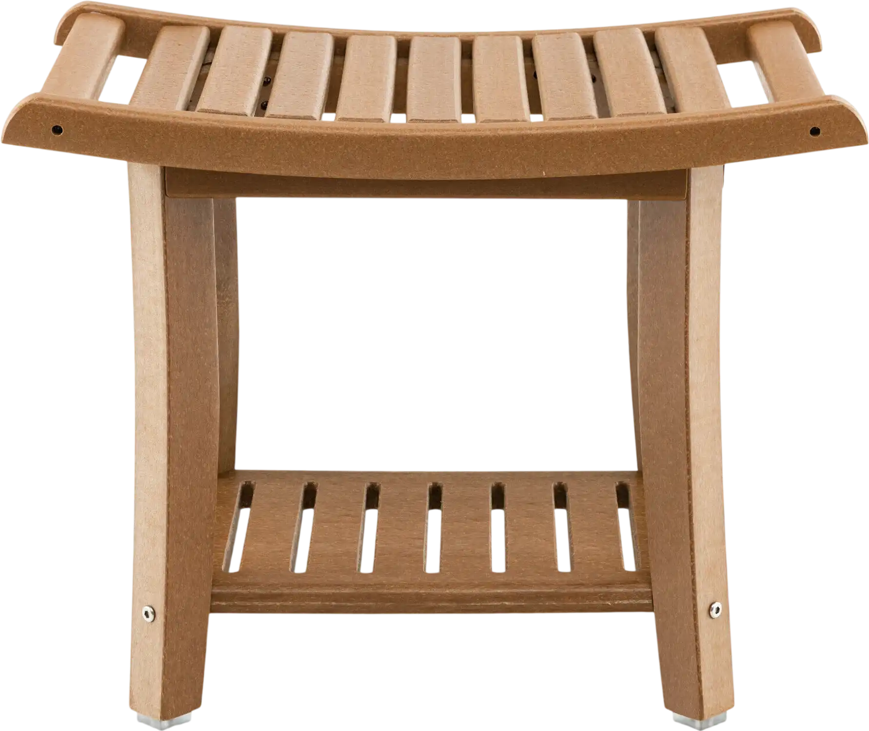 Costway 2-Tier HDPE Heavy Duty Shower Bench with Handle Storage Shelf 75928361 New