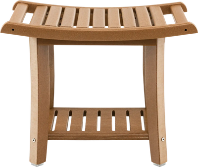 Costway 2-Tier Heavy Duty HDPE Shower Bench with Handle Storage Shelf 75928361 New