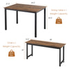 Dining table set featuring a brown wood top and black metal frame, ideal for small spaces and family meals.