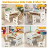 Kids drawing table and chair set in brown, featuring spacious tabletop, ergonomic design, and ample storage for.