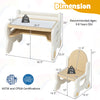 Kids drawing table and chair set in brown, featuring a spacious tabletop, ergonomic design, and safety certifications.