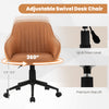 Modern brown swivel desk chair with ergonomic backrest and armrests, adjustable height, ideal for home or office use.