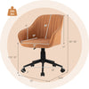 Brown modern home office chair with curved backrest, ergonomic armrests, adjustable height, and 330 lbs capacity.
