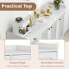 Buffet cabinet with a spacious top featuring raised edges and rounded corners for safety, ideal for kitchen or dining.