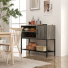 Buffet Sideboard Coffee Bar Cabinet with Power Outlets and USB Ports-Gray - Gallery View 1 of 10