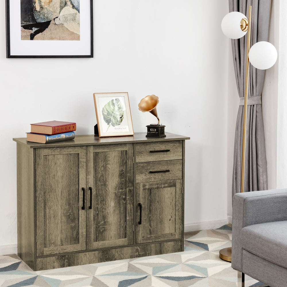 Buffet Storage Cabinet Kitchen Sideboard with 2 Drawers-Gray - Gallery View 1 of 15