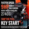 EFCUT C40E 4" Wood Chipper, Easy Key Start, 9HP 274cc Gas Powered Engine, 4 inch Max Branch Capacity, Heavy Duty Shredder Mulcher with Electric Start