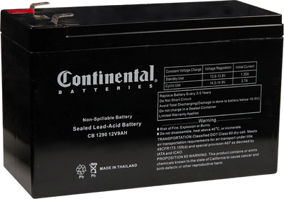 Continental Battery Systems CB1290-F2 SLA Battery 12V 9Ah New