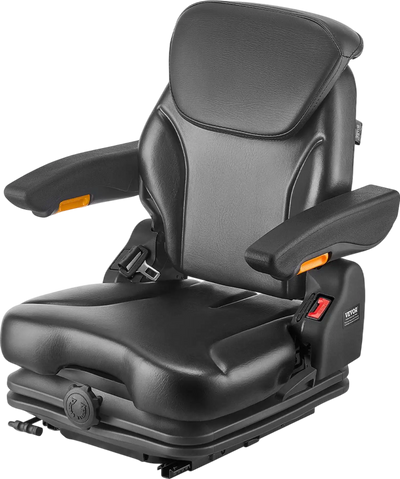 Vevor Forklift Suspension Seat Foldable with Adjustable Backrest and Headrest Universal Fit New