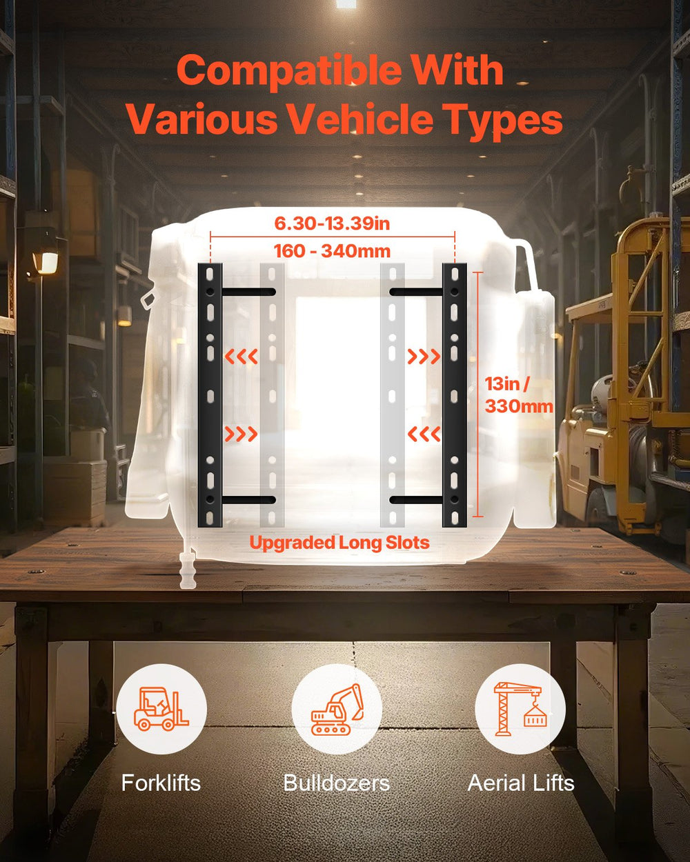 Vevor Forklift Tractor Seat 150° Reclining Backrest Adjustable Headrest Universal Fit New