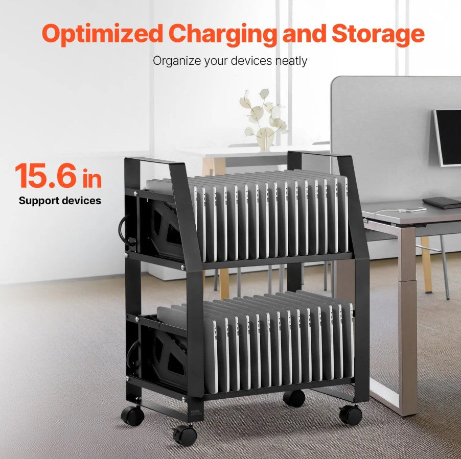 Vevor Charging Cart 32-Device Capacity for Laptop and Tablet Up to 15.6" New