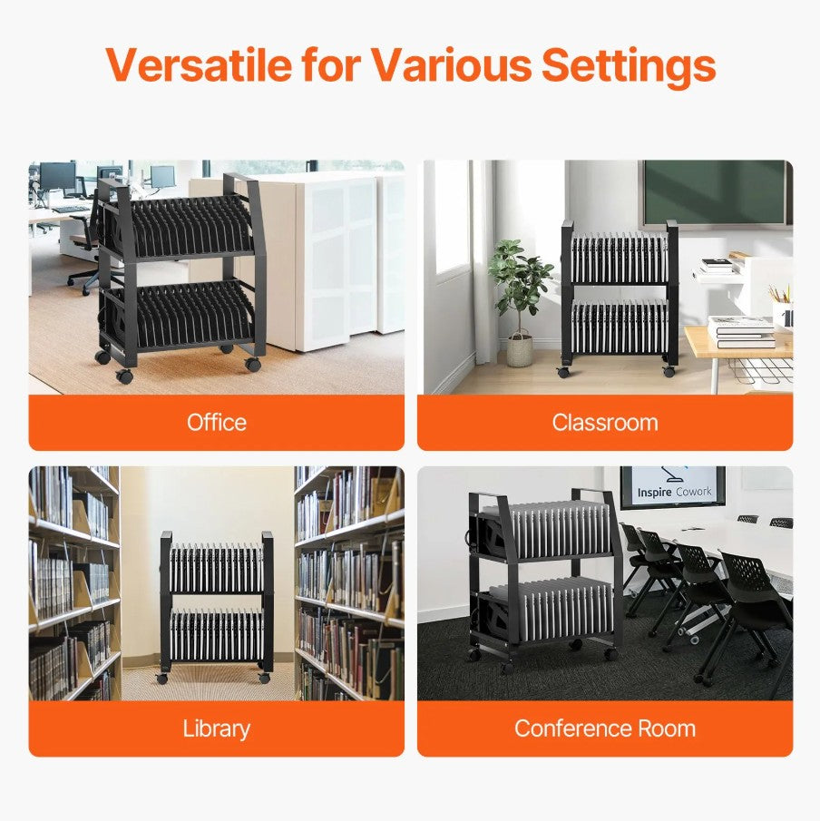 Vevor Charging Cart 32-Device Capacity for Laptop and Tablet Up to 15.6" New