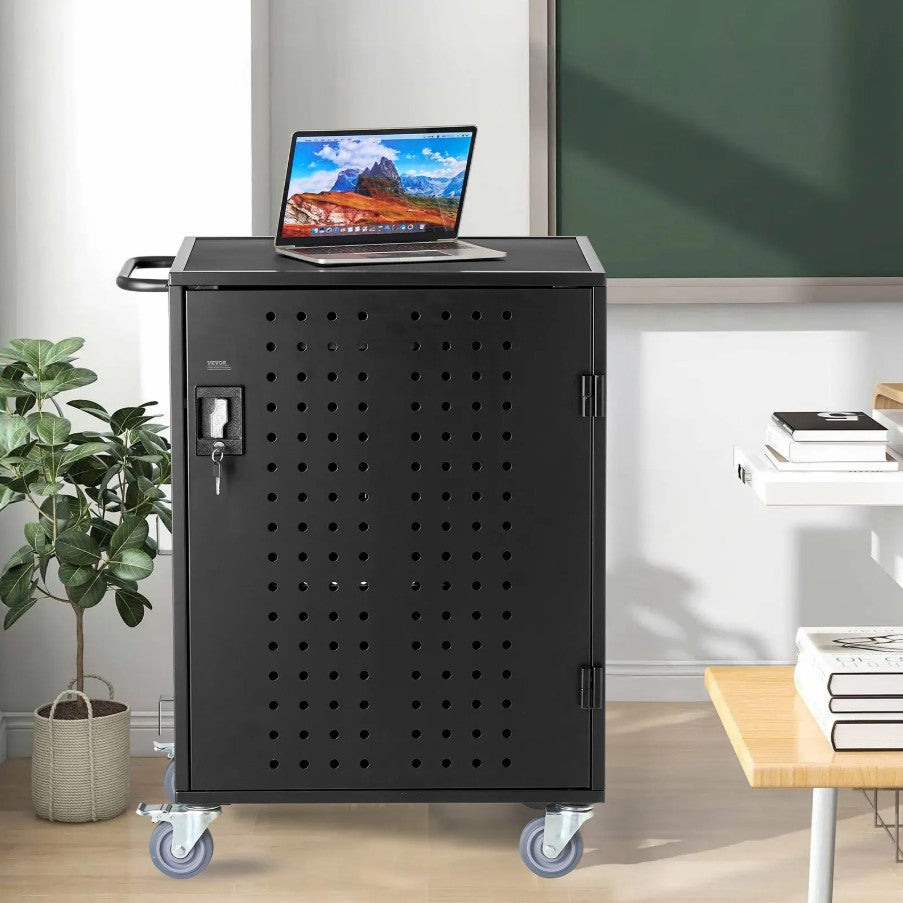 Vevor 36-Device Mobile Charging Cart Fits Laptops/Tablets up to 15.6" Lockable with Surge Protection New