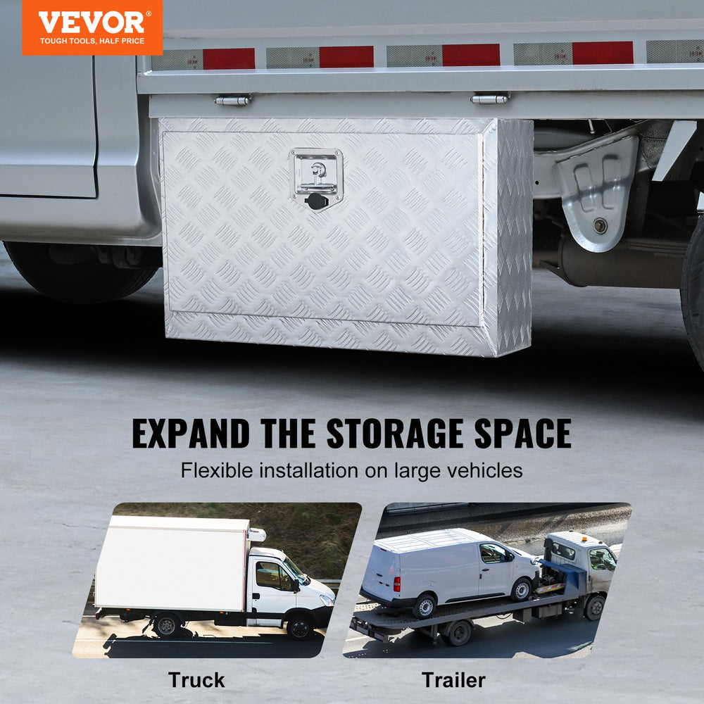 Vevor Underbody Truck Box 30"x17"x18" Aluminum Diamond Plate with Lock Waterproof New