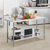 Vevor Prep Table 24" x 60" x 34" Stainless Steel 840 Lbs. Capacity with Adjustable Shelf New