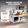 Vevor Food Prep Worktable 30" x 48" x 26" Stainless Steel 3-Sided Backsplash with Adjustable Shelf New