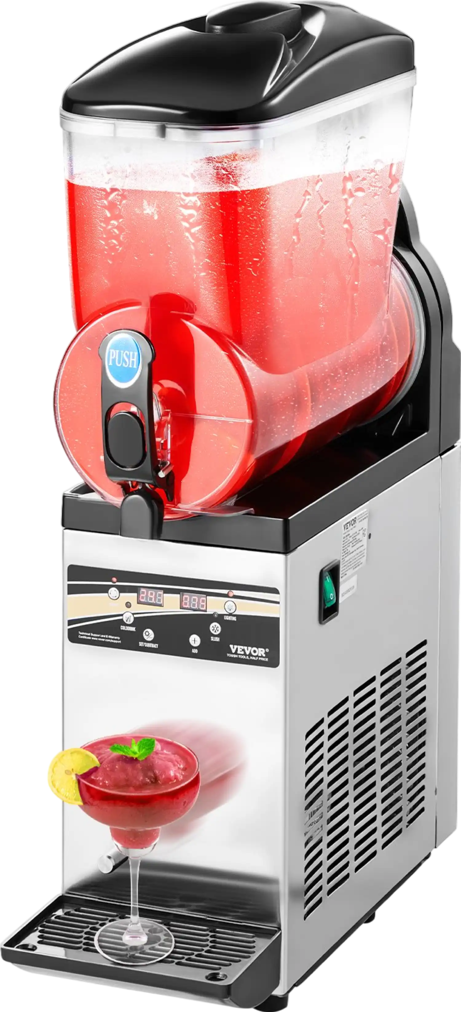 Vevor Commercial Slushy Machine 3.96 Gal Tank with Adjustable Temperature and Auto Clean New