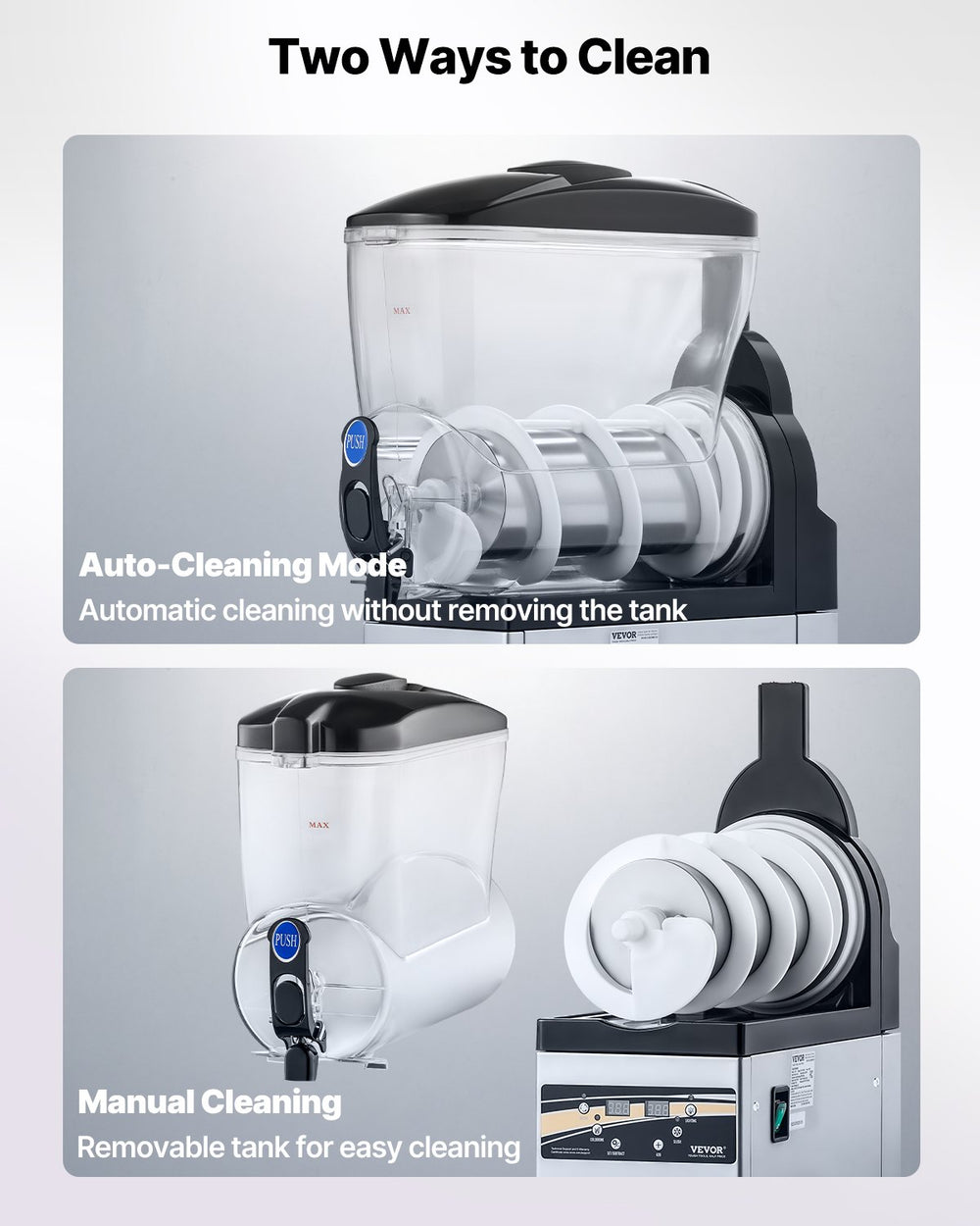 Vevor Commercial Slushy Machine 3.96 Gal Tank with Adjustable Temperature and Auto Clean New